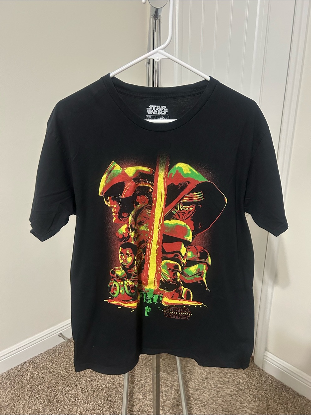 MAD Engine Star Wars Black Tee with Red, Yellow & Green Graphic